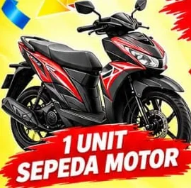 Hadiah utama 1 unit sepeda motor